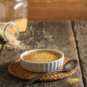 creme brulee con granella di polenta