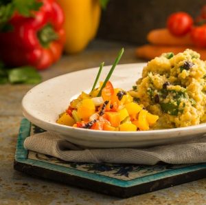 polenta alle erbette con verdure